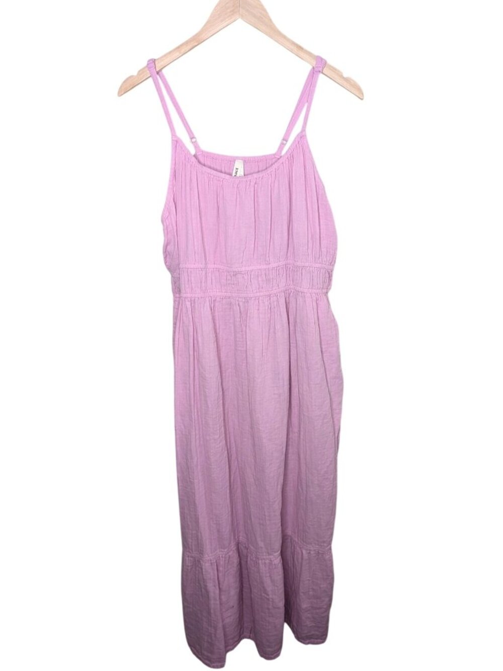 Pact Womens Gauze Organic Cotton Maxi Dress Pink XL